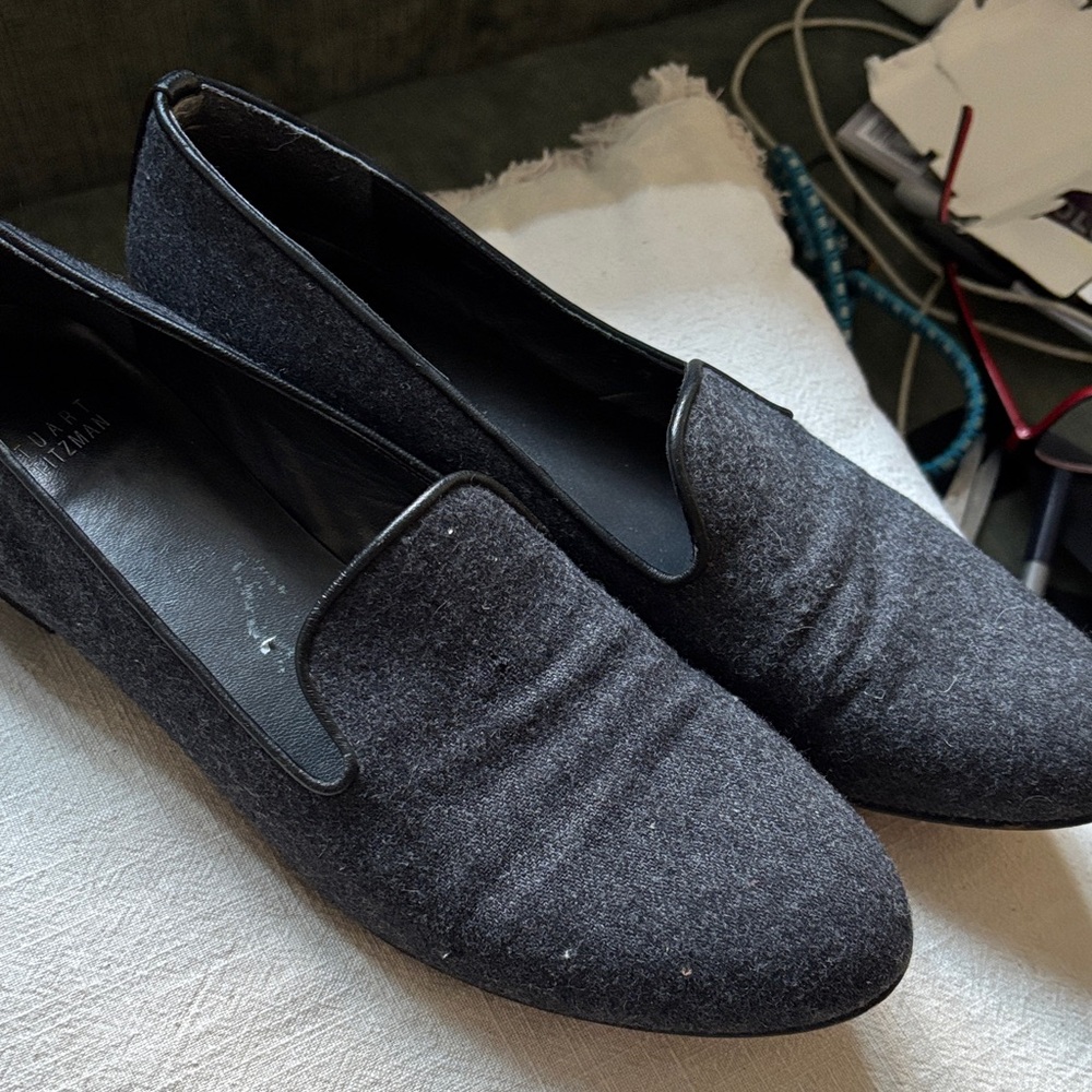 Stuart Weitzman Slip On Loafer Charcoal Gray Size 9.5